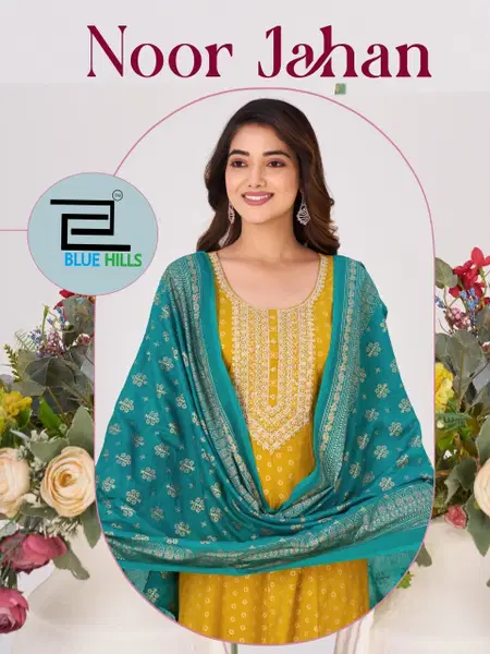 Noor Jahan By Blue Hills Rayon Kurti With Bottom Dupatta Wholesalers In Surat
